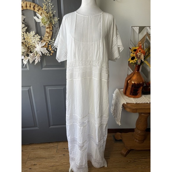Banana Republic Dresses & Skirts - Banana Republic AURIENE LACE MAXI DRESS,White SIZE XL New! Cottagecore Beach